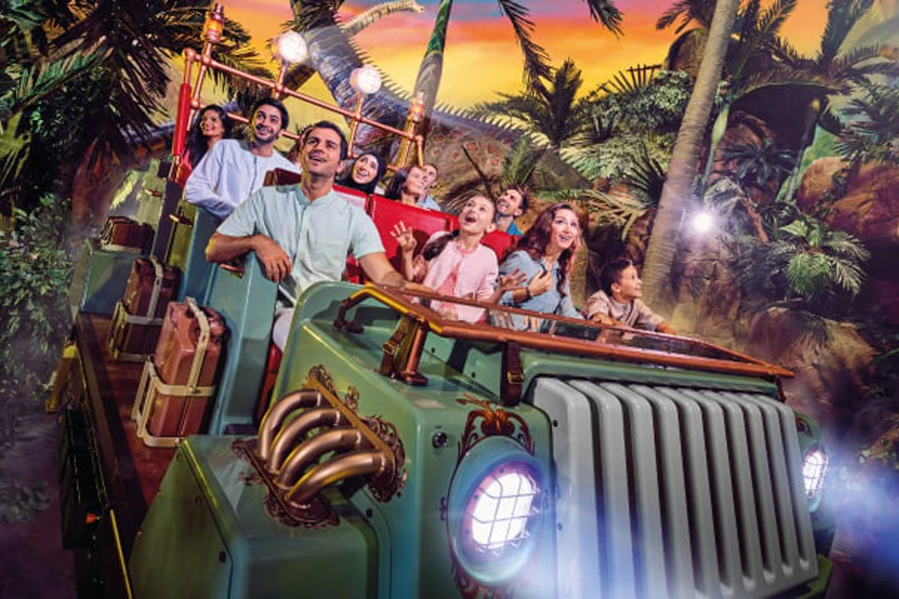 Interior of the IMG Worlds of Adventure indoor theme park.